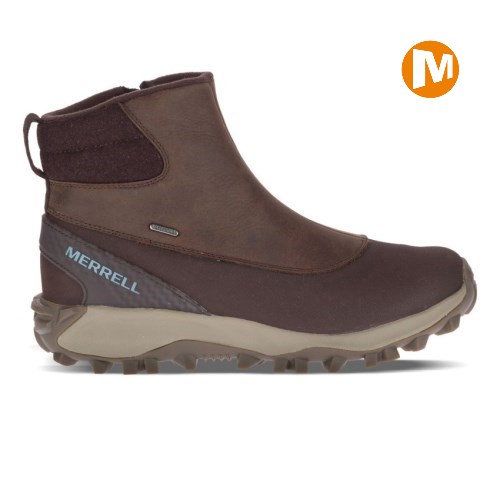 Merrell Thermo Kiruna Mid Zip Waterproof Winterstiefel Damen Bordeaux/Braun [DE-NFGQV]